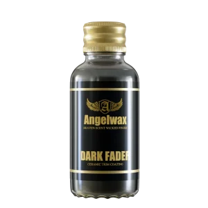 Bottle of Angelwax DARK FADER ceramic trim dressing for restoring and protecting vinyl and plastic surfaces.