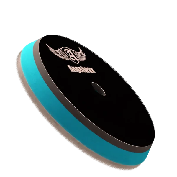 Angelwax wool sandwich polishing pad with EVA backing for dual action paint correction